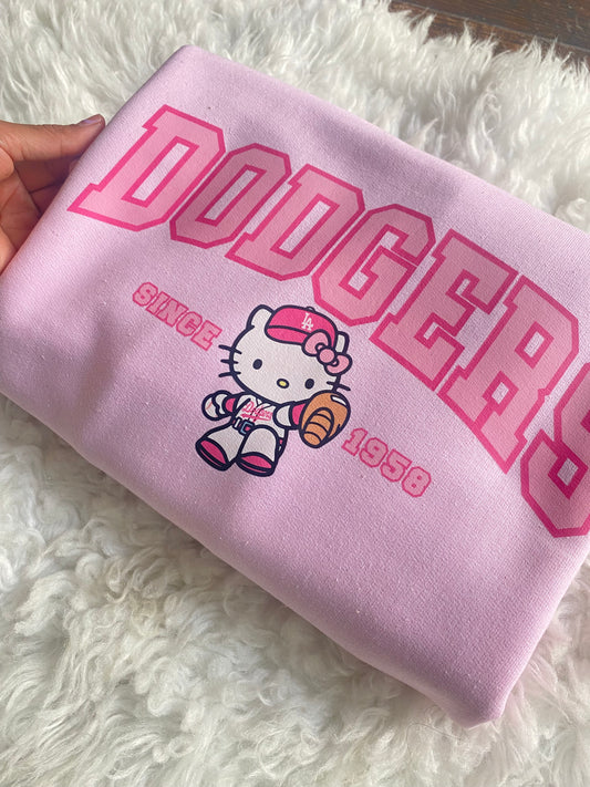 HK baseball pink crewneck