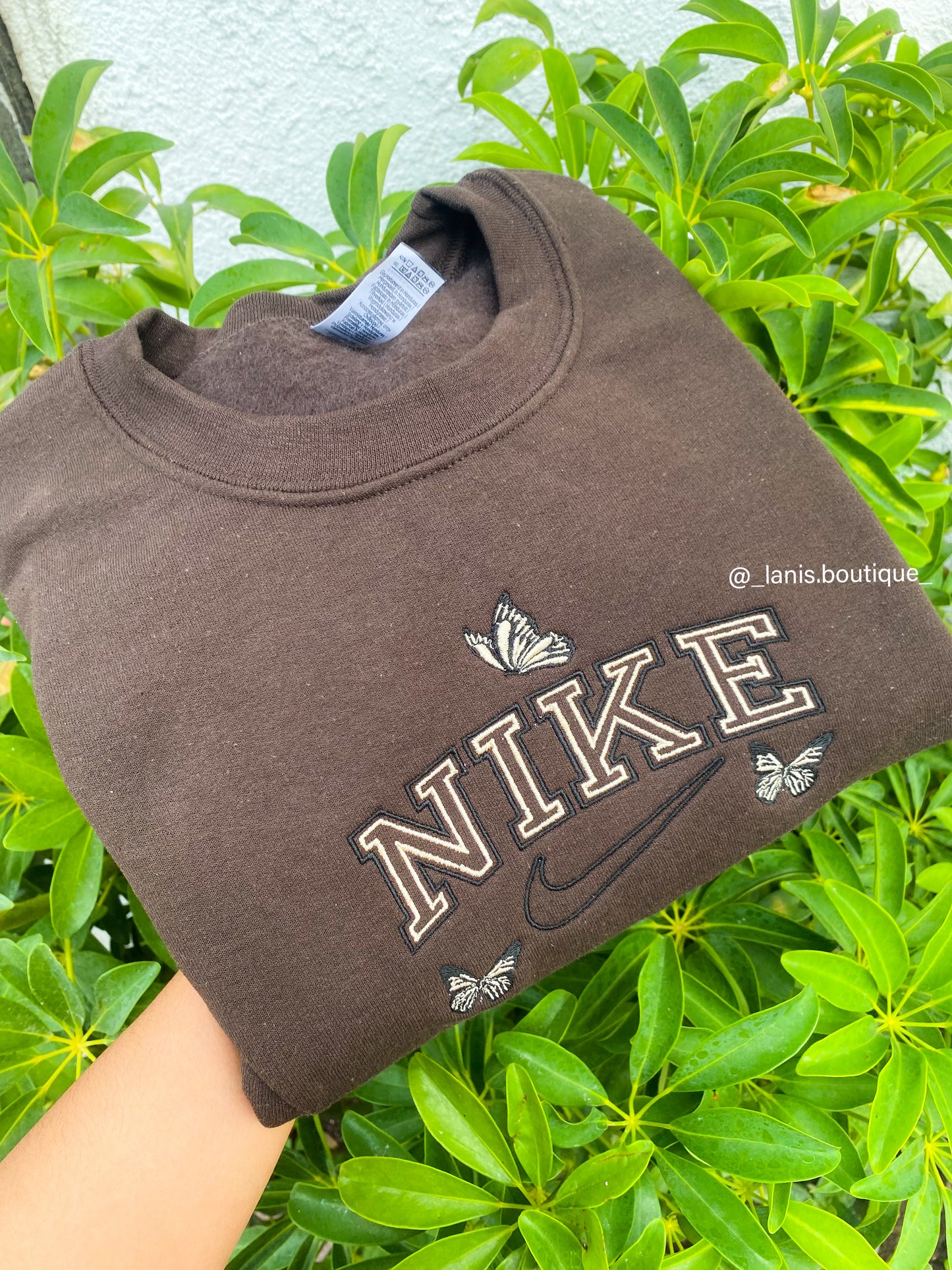 Brown butterfly crewneck